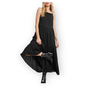 Anine Bing Agnes‎ Black Tie Shoulders Maxi Dress, Size L